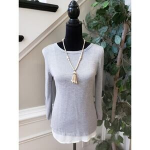 Verve Ami Sweater Womens Small Gray Rayon Aritzia Open Back Long Sleeve Pullover